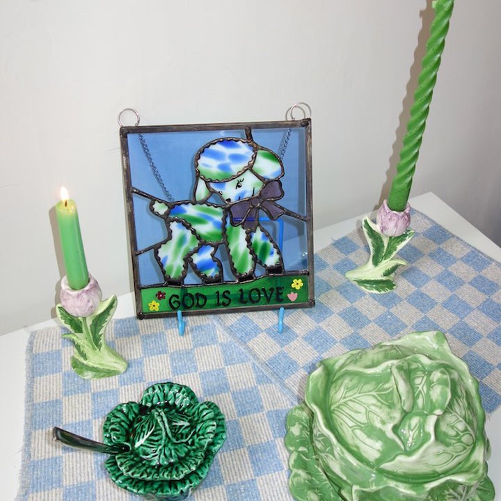 HANDMADE STAINED GLASS PANELS - I NEED GOD