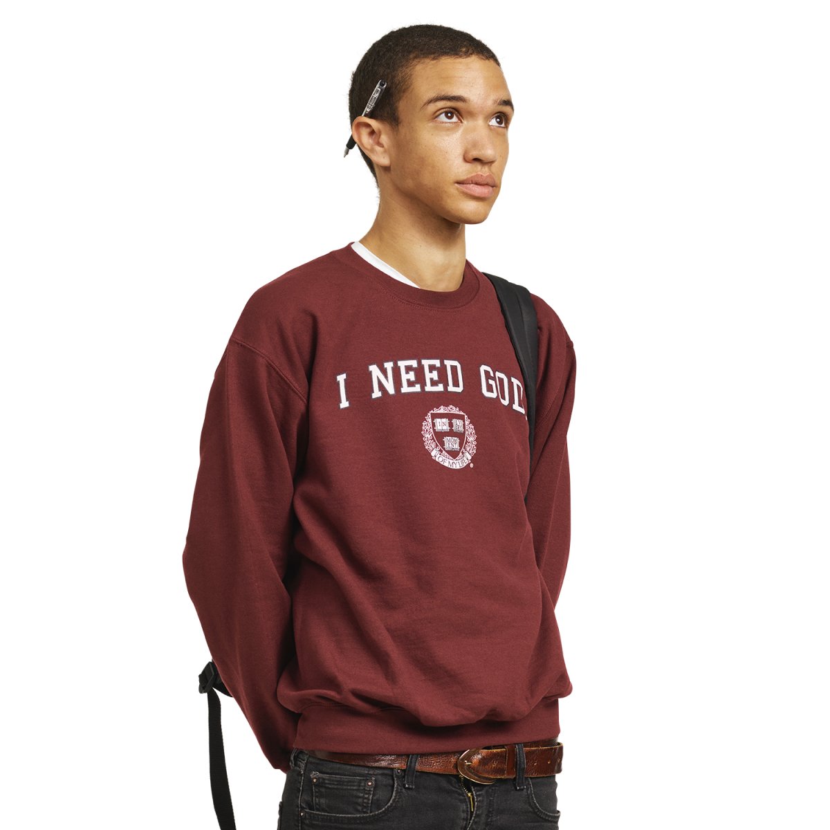 I NEED GOD VARSITY SWEATER - I NEED GOD