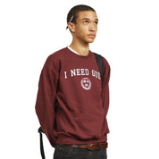 I NEED GOD VARSITY SWEATER - I NEED GOD