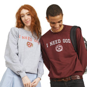 I NEED GOD VARSITY SWEATER - I NEED GOD