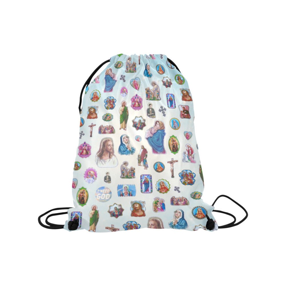 JESUS STICKER GYM BAG - I NEED GOD